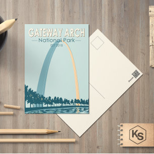 Gateway Arch National Park Vintage Briefkaart