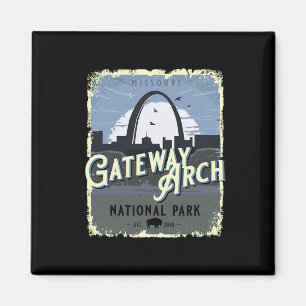 Gateway Arch National Park Vintage Reis Vakantie Magneet