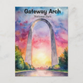 Gateway Arch National Park Watercolor Briefkaart (Voorkant)