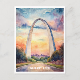 Gateway Arch National Park Waterverf Schilderen Briefkaart