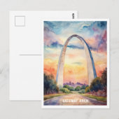 Gateway Arch National Park Waterverf Schilderen Briefkaart (Voorkant / Achterkant)
