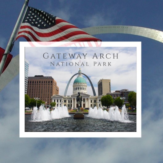 Gateway Arch, Old Courthouse, hardloper, St. Louis Briefkaart