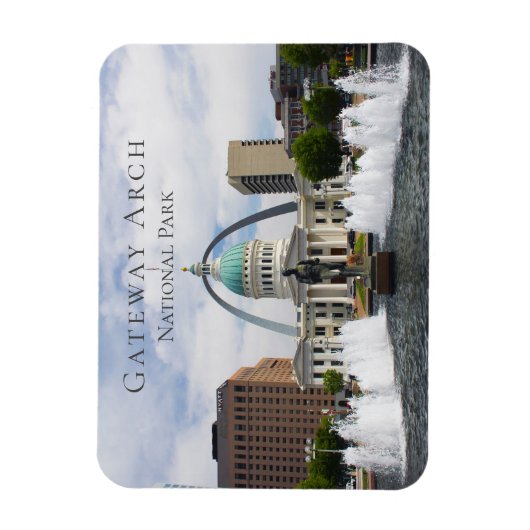Gateway Arch, Old Courthouse, Runner, St. Louis Magneet (Verticaal)