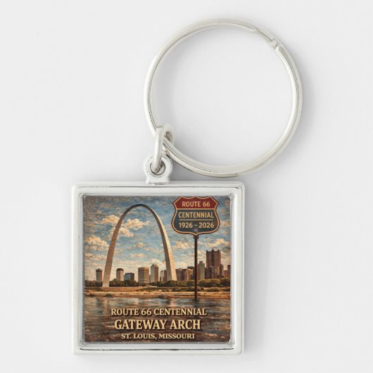 Gateway Arch Route 66 Eeuwfeest Sleutels Sleutelhanger (Voorkant)