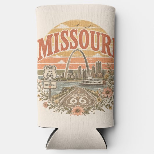 Gateway Arch Route 66 Weg Refreshment Seltzer Blikjeskoeler (Voorkant)