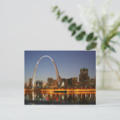 Gateway Arch St. Louis Mississippi bij nacht Briefkaart (Staand voorkant)