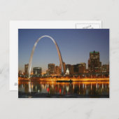 Gateway Arch St. Louis Mississippi bij nacht Briefkaart (Voorkant / Achterkant)