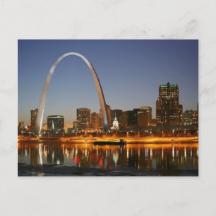 Gateway Arch St. Louis Mississippi bij nacht Briefkaart