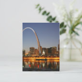 Gateway Arch St. Louis Mississippi bij nacht Briefkaart (Staand voorkant)
