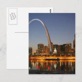 Gateway Arch St. Louis Mississippi bij nacht Briefkaart (Voorkant / Achterkant)