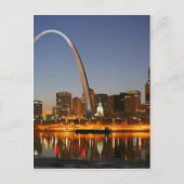 Gateway Arch St. Louis Mississippi bij nacht Briefkaart (Voorkant)