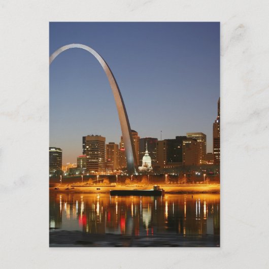 Gateway Arch St. Louis Mississippi bij nacht Briefkaart (Voorkant)