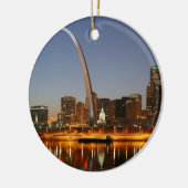 Gateway Arch St. Louis Mississippi bij nacht Keramisch Ornament (Links)