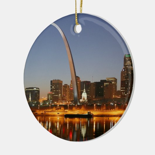 Gateway Arch St. Louis Mississippi bij nacht Keramisch Ornament (Links)