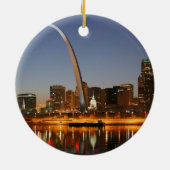 Gateway Arch St. Louis Mississippi bij nacht Keramisch Ornament (Achterkant)