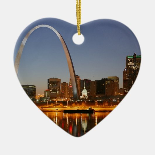 Gateway Arch St. Louis Mississippi bij nacht Keramisch Ornament (Voorkant)