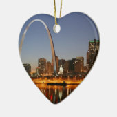 Gateway Arch St. Louis Mississippi bij nacht Keramisch Ornament (Links)