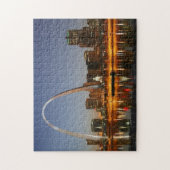 Gateway Arch St. Louis Mississippi bij nacht Legpuzzel (Verticaal)