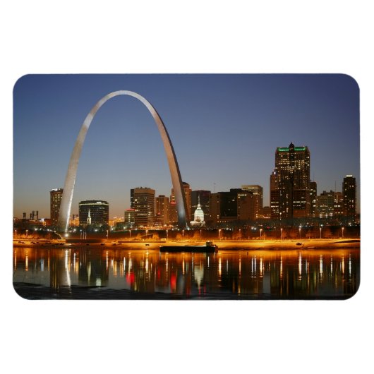 Gateway Arch St. Louis Mississippi bij nacht Magneet (Horizontaal)