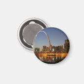 Gateway Arch St. Louis Mississippi bij nacht Magneet (Voorkant / Achterkant)