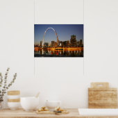 Gateway Arch St. Louis Mississippi bij nacht Poster (Keuken)