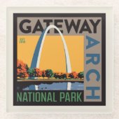 gateway-boog | St. Louis, Missouri Glazen Onderzetter (Voorkant)