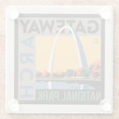 gateway-boog | St. Louis, Missouri Glazen Onderzetter (Achterkant)