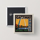gateway-boog | St. Louis, Missouri Vierkante Button 5,1 Cm (Voorkant /achterkant)