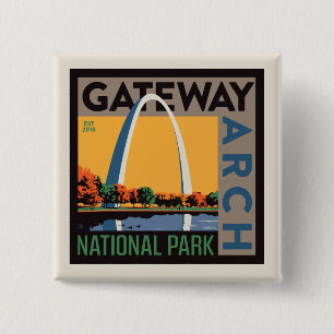 gateway-boog St. Louis, Missouri Vierkante Button 5,1 Cm