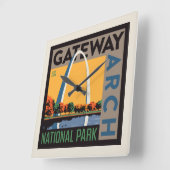 gateway-boog | St. Louis, Missouri Vierkante Klok (Hoek)