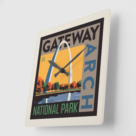 gateway-boog | St. Louis, Missouri Vierkante Klok (Hoek)