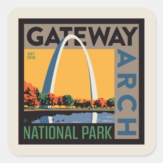 gateway-boog | St. Louis, Missouri Vierkante Sticker (Voorkant)
