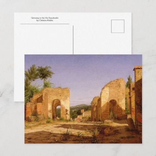 Gateway in de Via Sepulcralis van Christen Kobke Briefkaart (Voorkant / Achterkant)