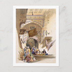 Gateway of a Bazaar, Grand Cairo, pub. 1846 (litho Briefkaart