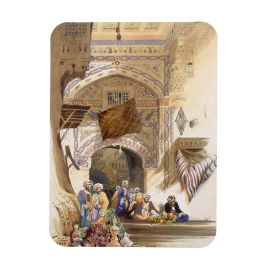 Gateway of a Bazaar, Grand Cairo, pub. 1846 (litho Magneet (Verticaal)