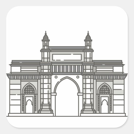 Gateway of India Mumbai World Landmark Vierkante Sticker (Voorkant)