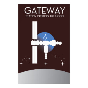 Gateway - Station in een baan rond de maan Foto Afdruk