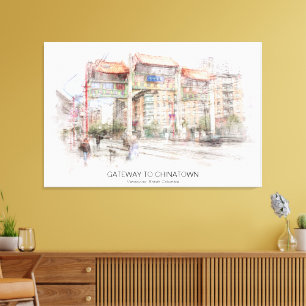 Gateway to Chinatown Vancouver ID711 Canvas Afdruk