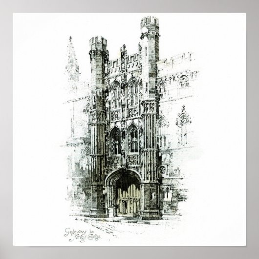 Gateway to Kings College Canvas Poster (Voorkant)