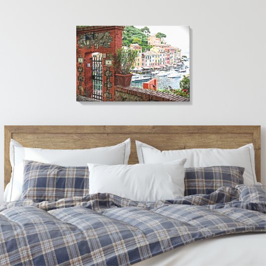 Gateway to Paradise in Portofino, Italië Canvas Afdruk (Insitu (Slaapkamer))
