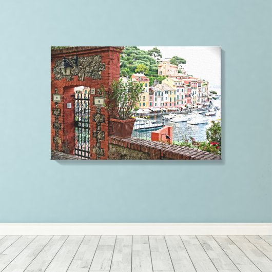 Gateway to Paradise in Portofino, Italië Canvas Afdruk (Insitu (Houten vloer))