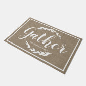 Gather Farmhouse Laurels & Faux Burlap Deurmat (Schuin)