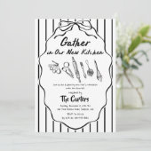 Gather in Our New Kitchen Housewarming Kaart (Staand voorkant)