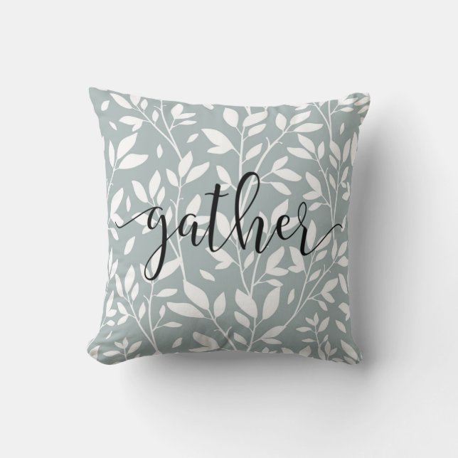 Gather | Script Floral Country Rustic Kussen (Voorkant)