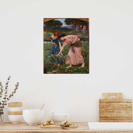 Gather Ye Rosebuds Poster van John W. Waterhouse (Keuken)