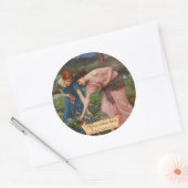 "Gather Ye Rosebuds" voor Raphaelietboekje Ronde Sticker (Envelop)