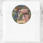 "Gather Ye Rosebuds" voor Raphaelietboekje Ronde Sticker (Tas)