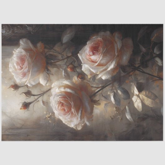 Gathered Blush Roses Decoupage Tissuepapier (Voorkant)