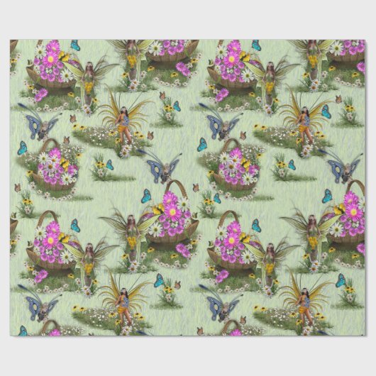 Gatherers van het Midzomer-lentefestival Cadeaupapier (Vlak)