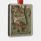 Gathering Apples, uit "Travaux des Champs", engra Metalen Ornament (Rechts)